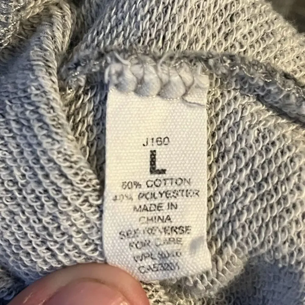 Heathered Grey Reflex White Star Hoodie Size Large - Picture 6 of 6